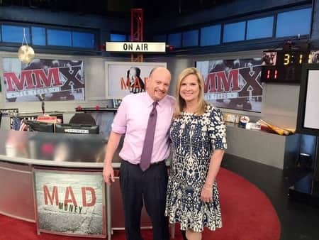 The best financial analyst, Jim Cramer with his wife Lisa Cadette on the set of Mad Money, a CNBC TV show